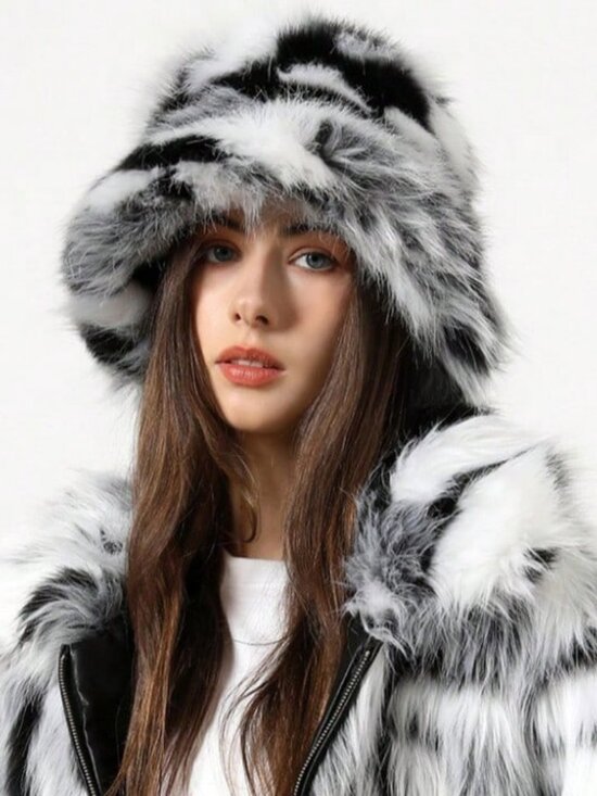 Women\'s Fuzzy Fluffy Plush Faux Warm Bucket Hat main image 6